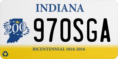 IN license plate 970SGA