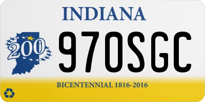 IN license plate 970SGC