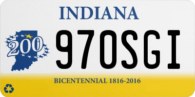 IN license plate 970SGI
