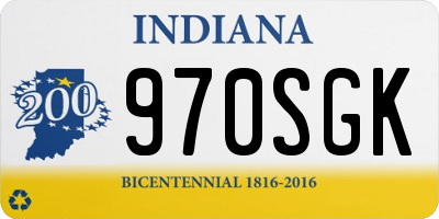 IN license plate 970SGK