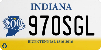 IN license plate 970SGL