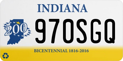 IN license plate 970SGQ