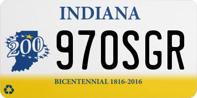 IN license plate 970SGR