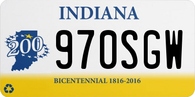 IN license plate 970SGW