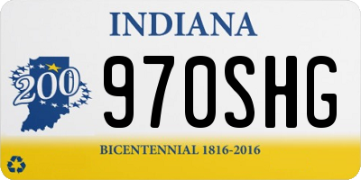 IN license plate 970SHG