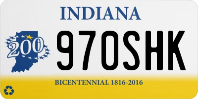 IN license plate 970SHK