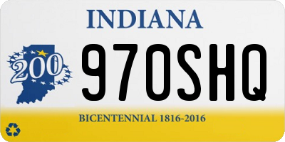 IN license plate 970SHQ