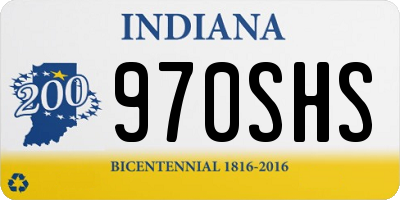IN license plate 970SHS