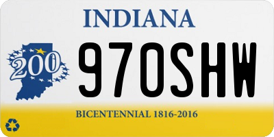 IN license plate 970SHW