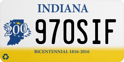 IN license plate 970SIF