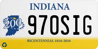 IN license plate 970SIG