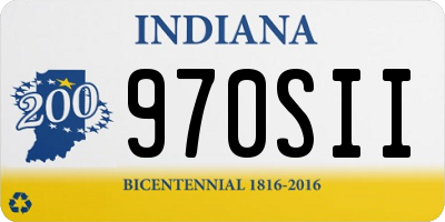 IN license plate 970SII