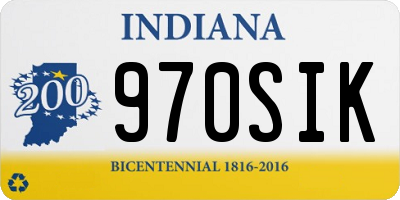 IN license plate 970SIK