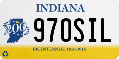 IN license plate 970SIL