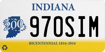 IN license plate 970SIM