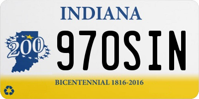IN license plate 970SIN