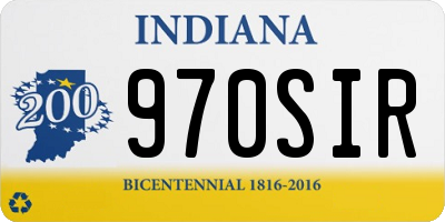 IN license plate 970SIR