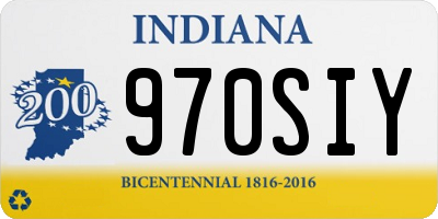 IN license plate 970SIY