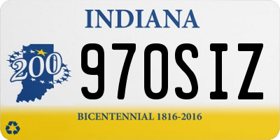 IN license plate 970SIZ
