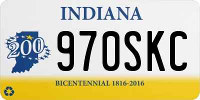 IN license plate 970SKC