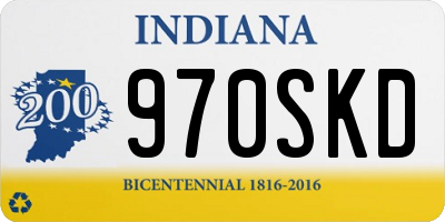 IN license plate 970SKD