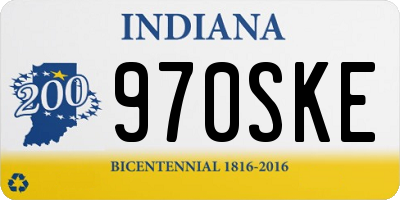 IN license plate 970SKE