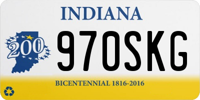 IN license plate 970SKG