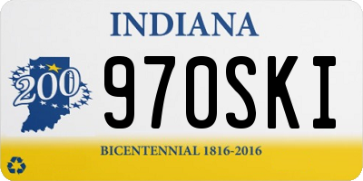 IN license plate 970SKI