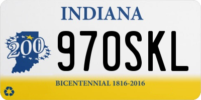 IN license plate 970SKL