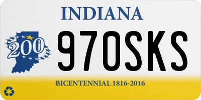 IN license plate 970SKS