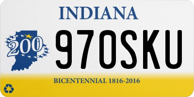 IN license plate 970SKU