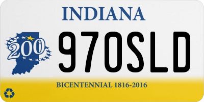 IN license plate 970SLD