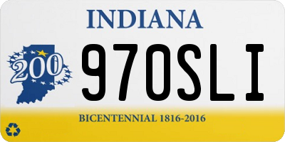 IN license plate 970SLI