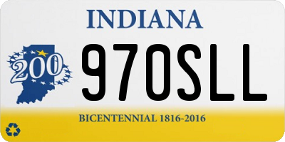 IN license plate 970SLL