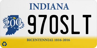 IN license plate 970SLT