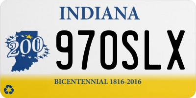 IN license plate 970SLX