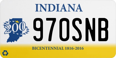 IN license plate 970SNB