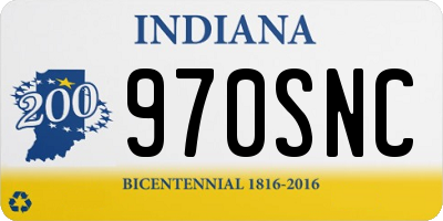 IN license plate 970SNC