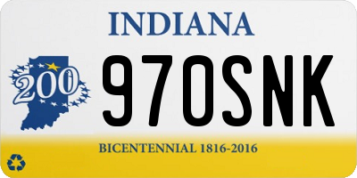 IN license plate 970SNK