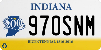IN license plate 970SNM