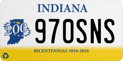 IN license plate 970SNS