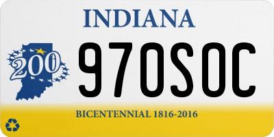IN license plate 970SOC
