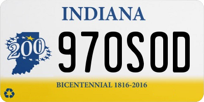 IN license plate 970SOD