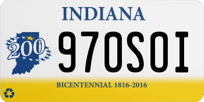 IN license plate 970SOI