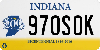 IN license plate 970SOK