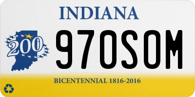 IN license plate 970SOM