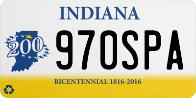 IN license plate 970SPA
