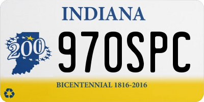 IN license plate 970SPC
