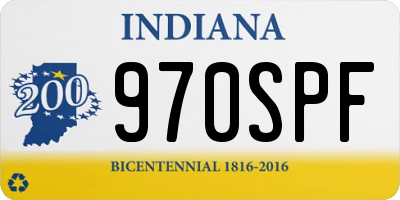 IN license plate 970SPF