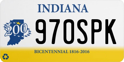 IN license plate 970SPK
